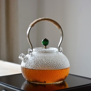 锤纹耐高温提梁玻璃壶电陶炉耐热煮茶壶直火加热烧水壶泡茶水茶具