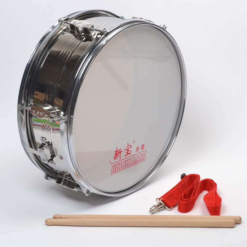 新宝13寸(35CM)不锈钢小军鼓 少先队鼓军乐队鼓 银色专业小军鼓
