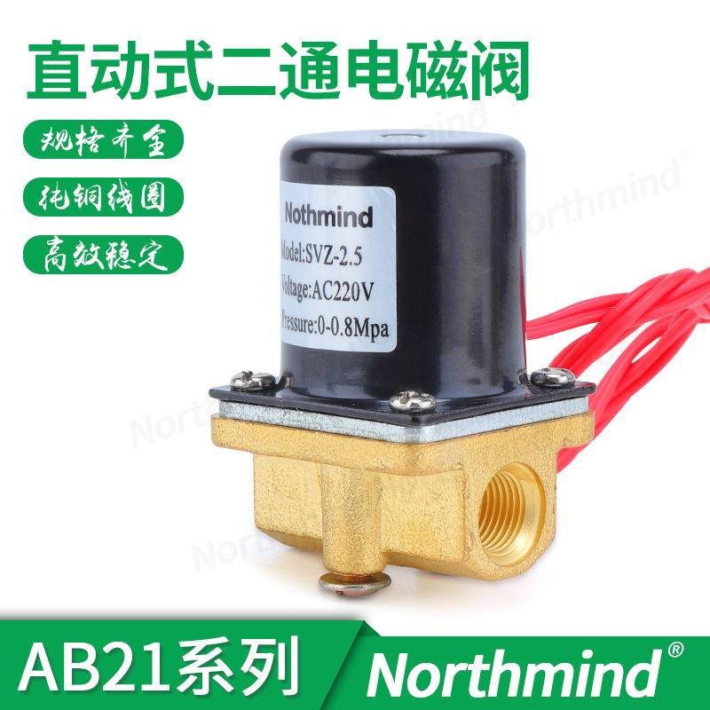电焊机电磁阀 AB21-01-2-A AC220 DC24可过油 直动式二位二通水阀