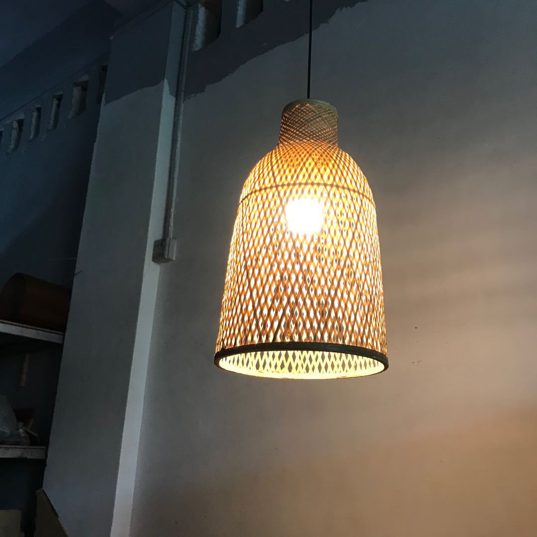 日式竹编灯笼竹子灯罩复古民宿竹篾酒杯装饰吊灯农家乐复古吊灯