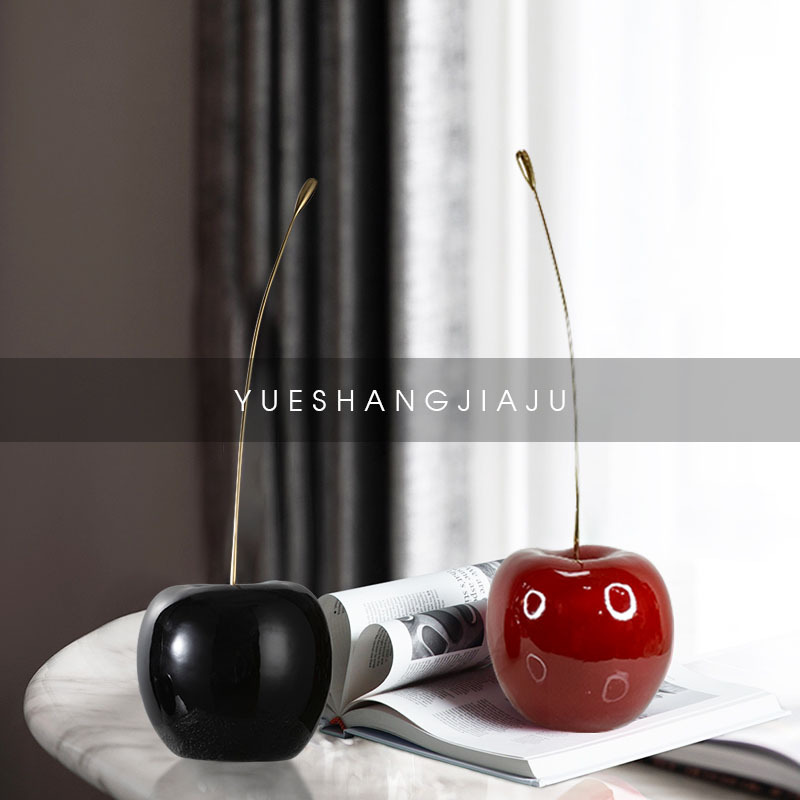 北欧现代简约樱桃树脂摆件客厅家居装饰品桌面房间样板房软装摆设