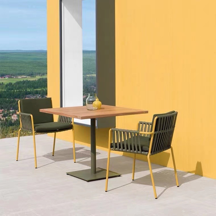 北欧休闲藤编户外餐桌椅组合子家具花园露天阳台小室外庭院三件套