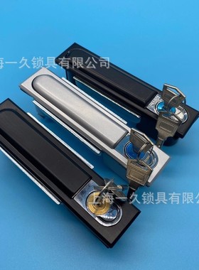 全锌合金MS818 黑色方形锁 电柜箱锁 设备平面锁 电柜门锁