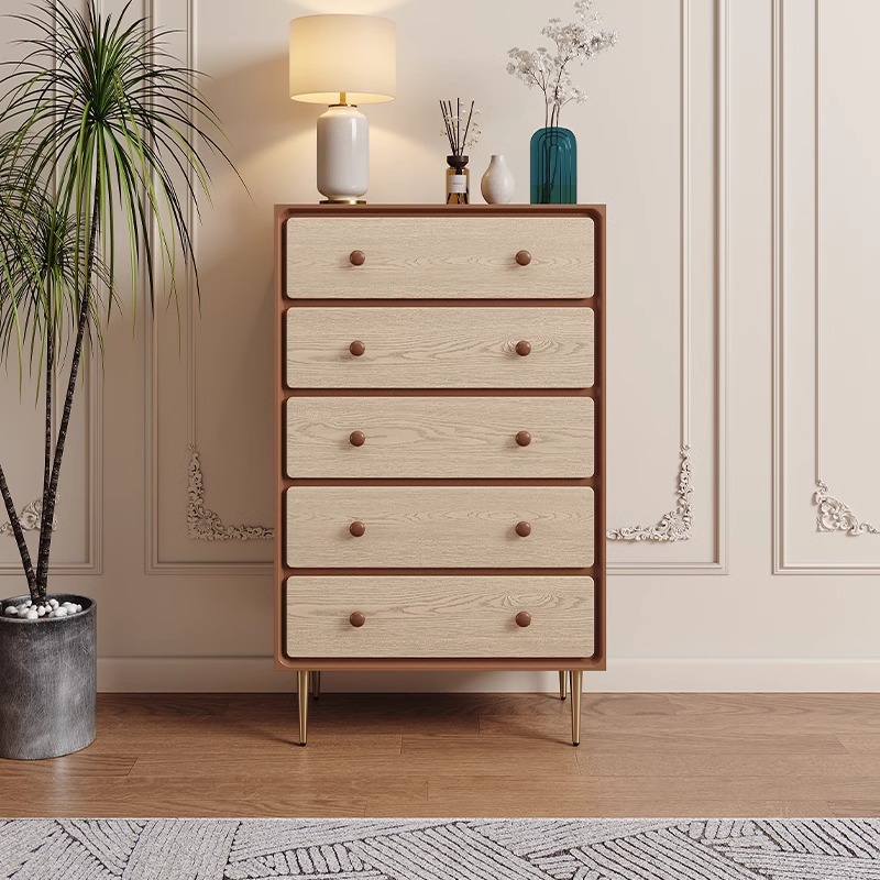 法式中古风复古实木五斗柜卧室储物收纳床尾立柜客厅靠墙装饰斗橱