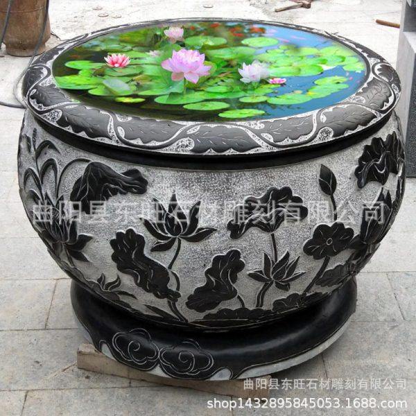 石雕鱼缸年年有余仿古青石花盆养鱼缸荷花缸广场庭院阳台水缸景观,家居饰品,石雕,淘宝优惠券,粉丝福利购,淘宝优惠卷