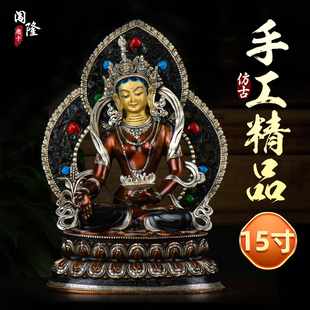 闯隆 10寸家居客厅紫铜雕花手工艺品摆件 财源天母财源佛母铜像