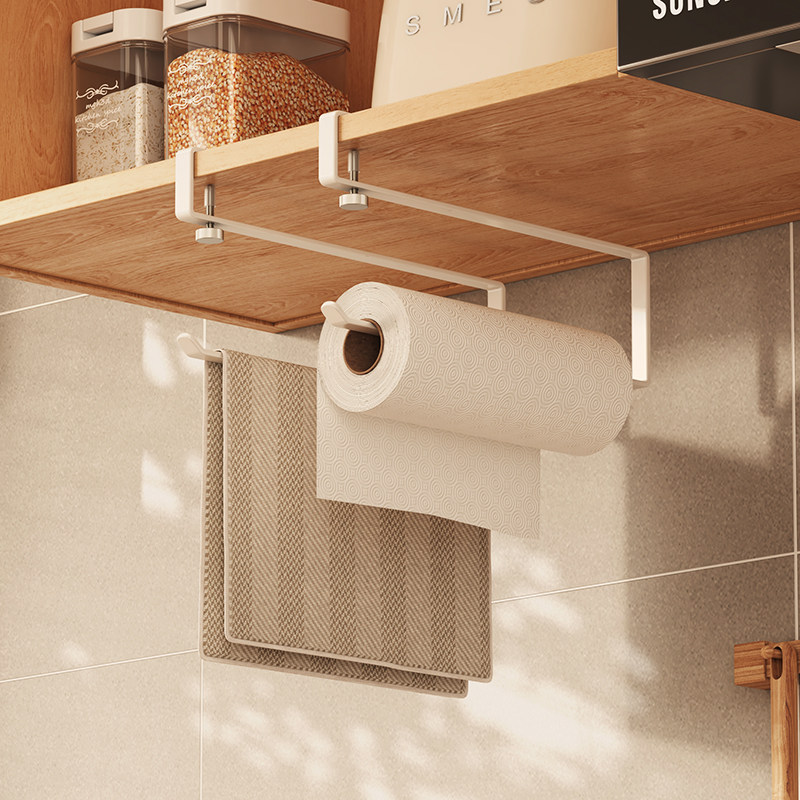 厨房纸巾架懒人抹布用纸挂架卷纸置物架保鲜N膜袋餐巾纸收纳支架