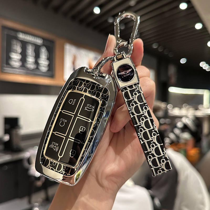 适用Genesis捷尼赛思钥匙套G70壳G80汽车GV80锌合金GV70男壳包扣