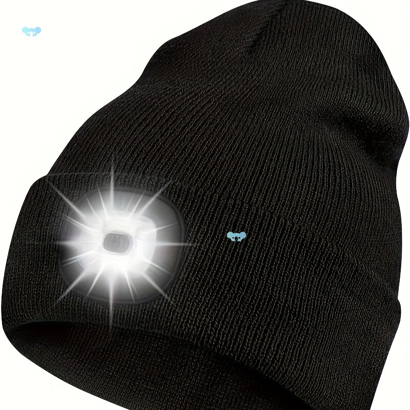 led Beanie Hat with Light Rechargeable Headlamp Cap头灯