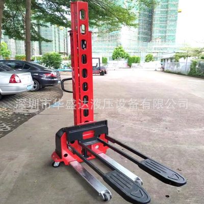 随车便携装卸货电动堆车500kg自体登电动叉车自提升堆垛车