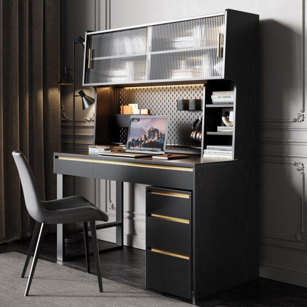 书桌书柜书架轻奢现代简约岩板家用办公写字台实木卧室多功能一体,住宅家具,书桌,淘宝优惠券,粉丝福利购,淘宝优惠卷