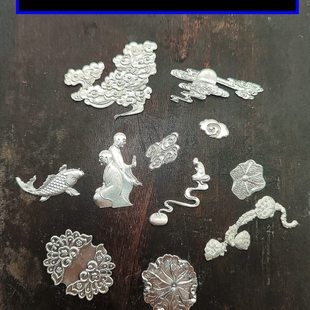 锔钉银花片配件焗瓷修补材料锔补茶具包口镶嵌紫砂壶锔瓷修复工具