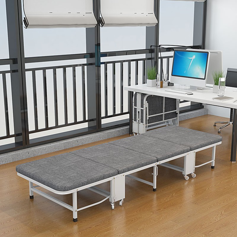办公室午休折叠床单人床家用陪护床简易I木板海绵午睡床四折简易