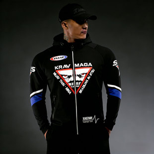 VSZAP秋冬新款男士运动风字母印花连帽卫衣宽松拉链外套潮牌长袖