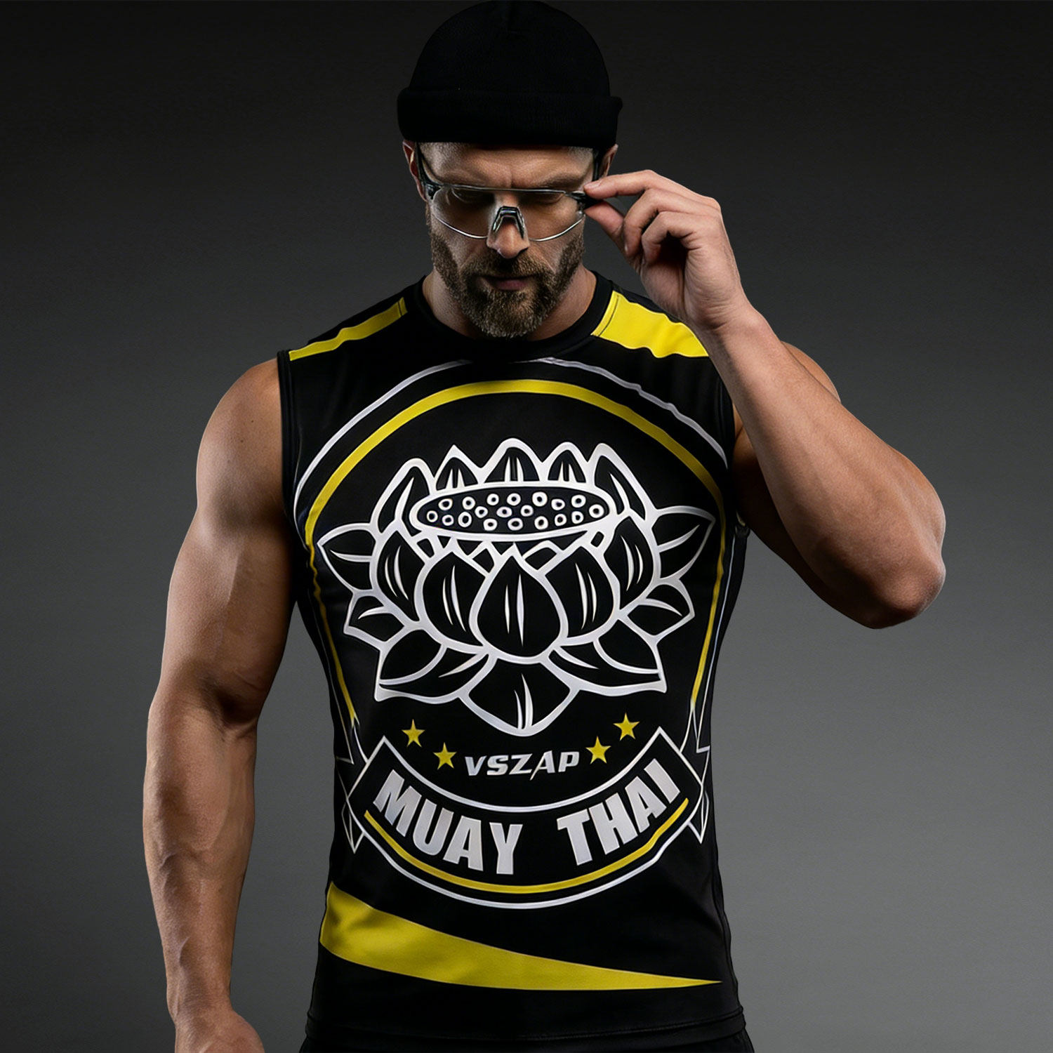 VSZAP莲花播求运动风速干无袖T恤男士健身房训练透气宽松背心潮牌