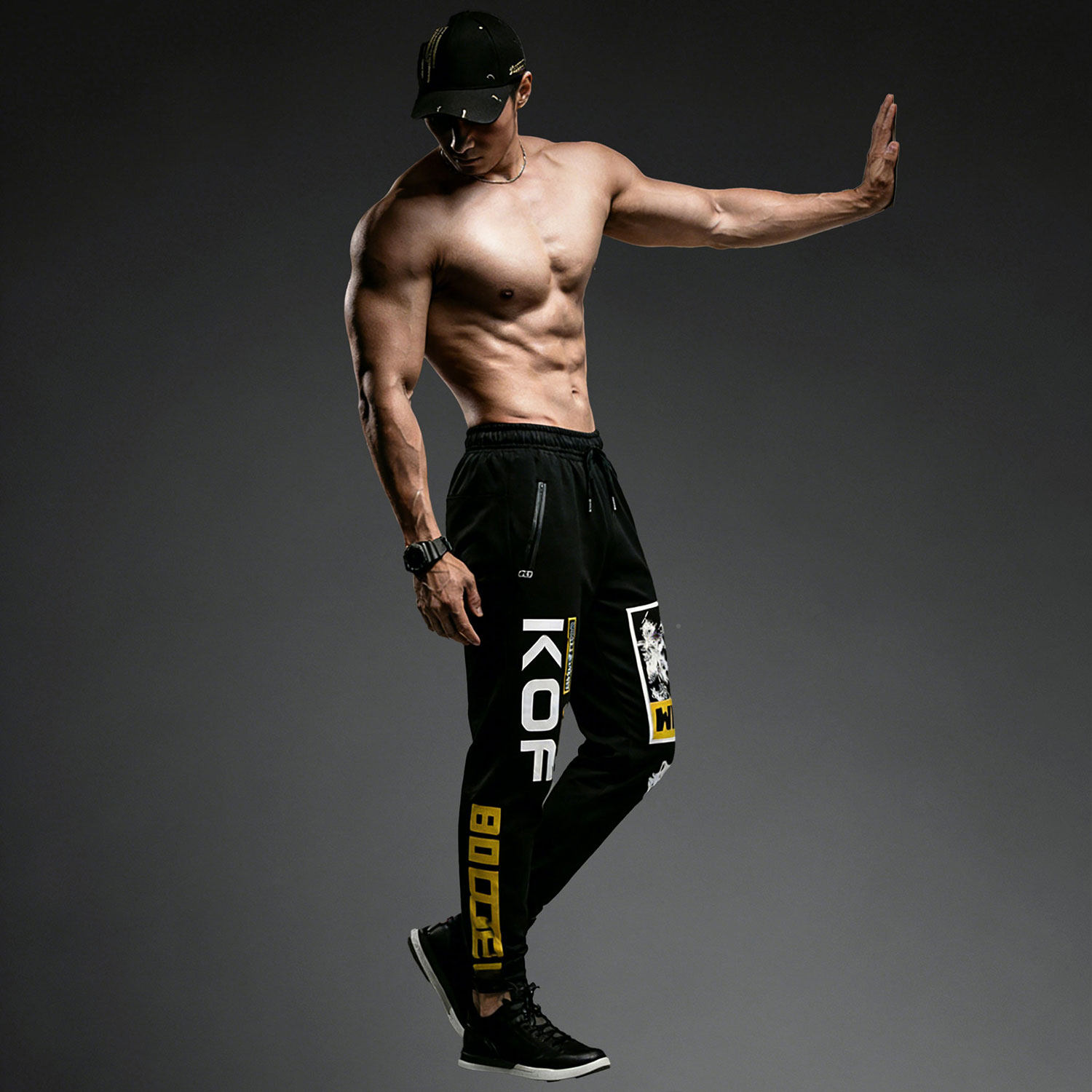 VSZAP男士拳皇健身房运动秋冬新款卫裤重磅舒适棉跑步长裤束脚裤