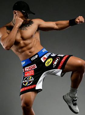 VSZAP正品狼巴西竞技运动泰拳击短裤男速干训练健身裤耐磨多功能