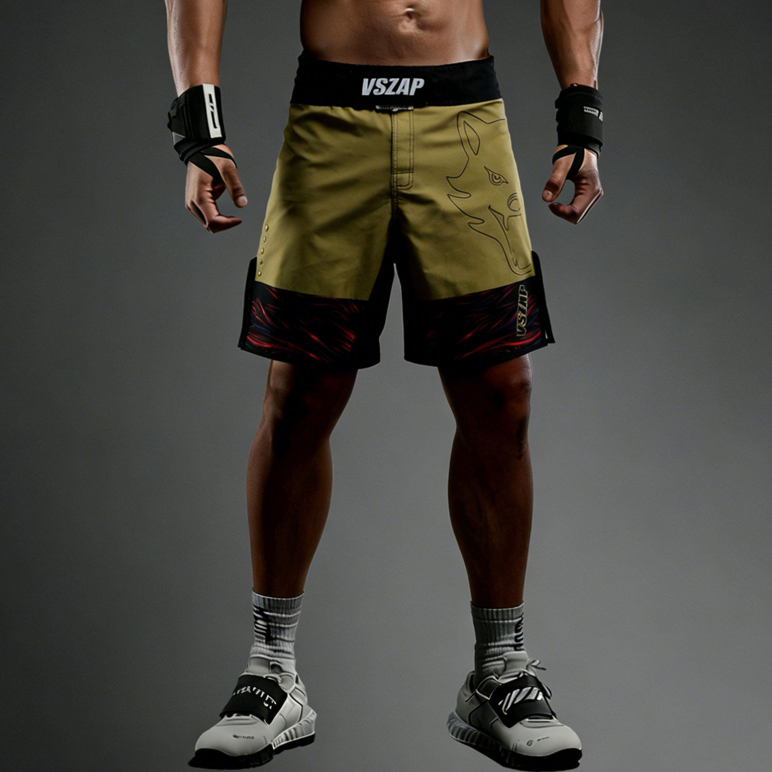 VSZAP橄榄绿简约风运动短裤男速干训练裤健身耐磨正品狼头五分裤,男装,短裤,淘宝优惠券,粉丝福利购,淘宝优惠卷