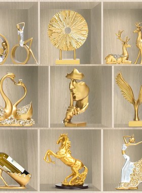 现代轻奢软装饰品家居书柜摆设客厅玄H关酒柜创意欧式高档简约摆