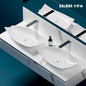 白色台上盆洗手盆洗漱盆防溅水洗手盆单盆创意艺术叶子异形加深底