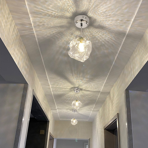 走道灯走廊灯具现代简约饭厅楼梯入C户玄关阳台灯冰块玻璃吊灯Z27