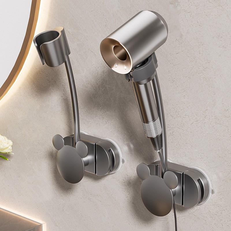 吸盘吹风机置物架免打孔卫生间电吹风支架浴室绕S线风筒收纳挂架