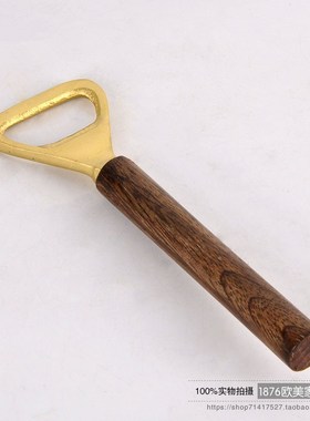 印度进口纯铜啤酒开瓶开酒器家用瓶起子L高档起瓶器创意桌面摆件