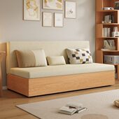 慕宁安实木可调节沙发床折叠伸缩坐卧两用客厅小户型储物沙发新款