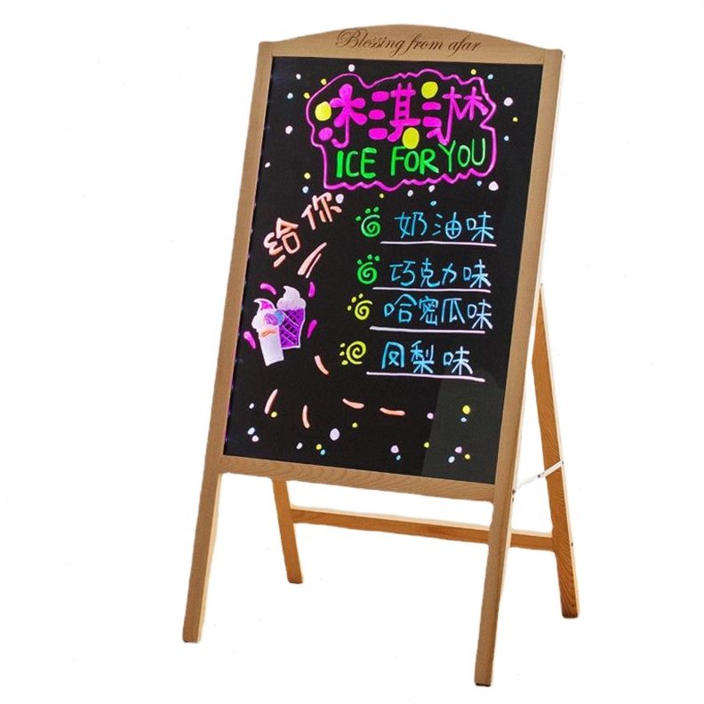 甄选宣传牌广告牌发光字荧光黑板招牌支架式电子荧光板手写展示板