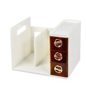 公室学生桌面 轻奢时尚 甄选简易灰色 咖色书架桌面书立架收纳盒