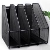 甄选金属文件架公室桌面文件框栏资料整理架文件夹收纳盒加厚三层