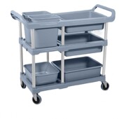 甄选餐厅酒店移动多功能餐车三层小推车塑料送餐车上菜车收餐车收