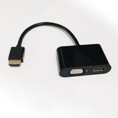 hdmi vga电脑转清1080p HDMI二合一转接线hdmi 甄选HDMI转VGA