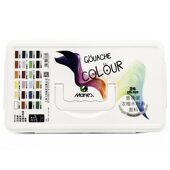 甄选马利24色果冻水粉颜料套装 儿童美术初学者浓缩水粉画30ML可替