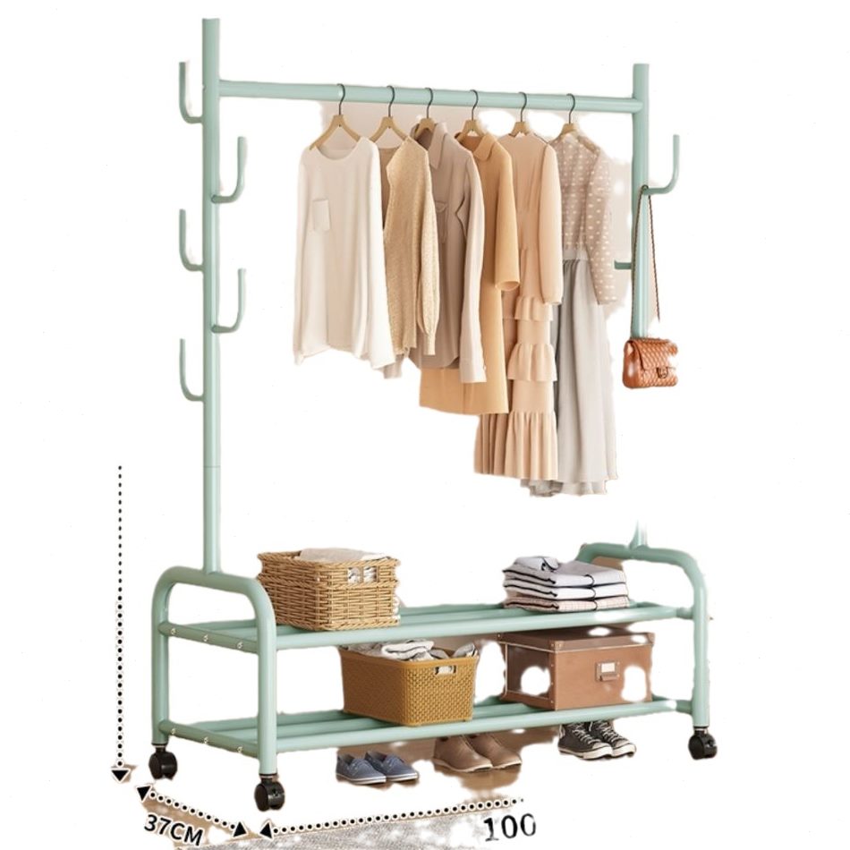 甄选落地加粗晾衣架阳台卧室挂衣架子室内晒衣架家用简易杆式衣帽