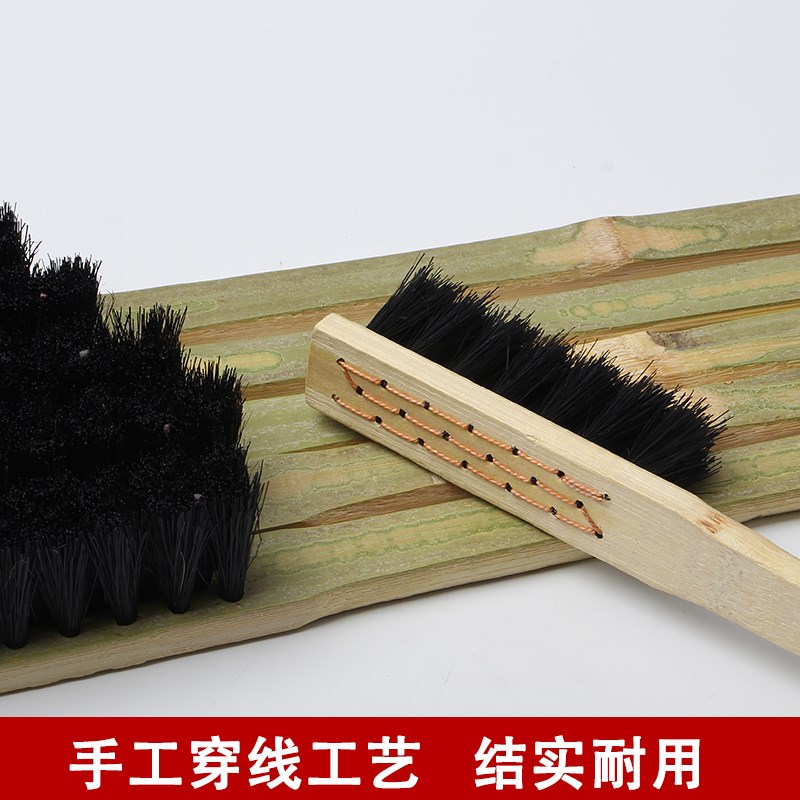 竹柄拓片打刷猪鬃传拓工具小号猪毛刷子棕刷瓦当汉V砖套装西安碑