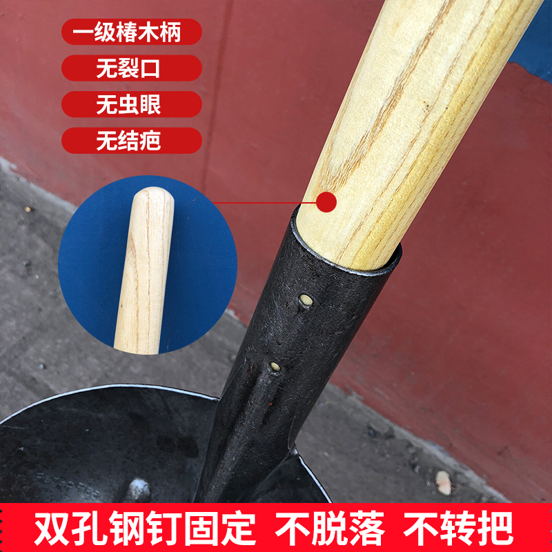 俄式特大号锰钢淬火方锹煤锹除雪加宽铲子农用工具铁X锨收粮煤清