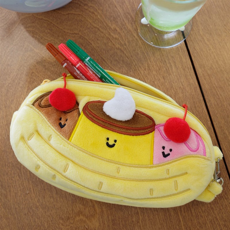 雨过山原创香蕉船毛绒笔袋t可爱少女心文具袋韩版大容量铅笔收纳