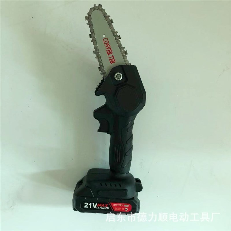 户外手持电锯伐木锯n充电小型链锯4寸迷你O电链锯锂电链锯家用