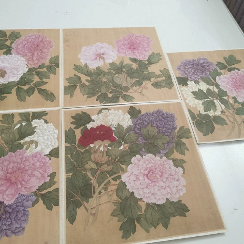 恽寿平 牡丹图 复古书画花卉小品国画真迹微喷仿古复制装裱装饰画