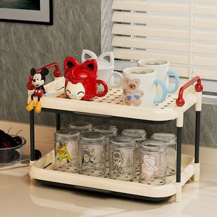 桌面置物架杯架收纳桌上多层架整理餐桌台面摆放杯架子茶具茶叶架