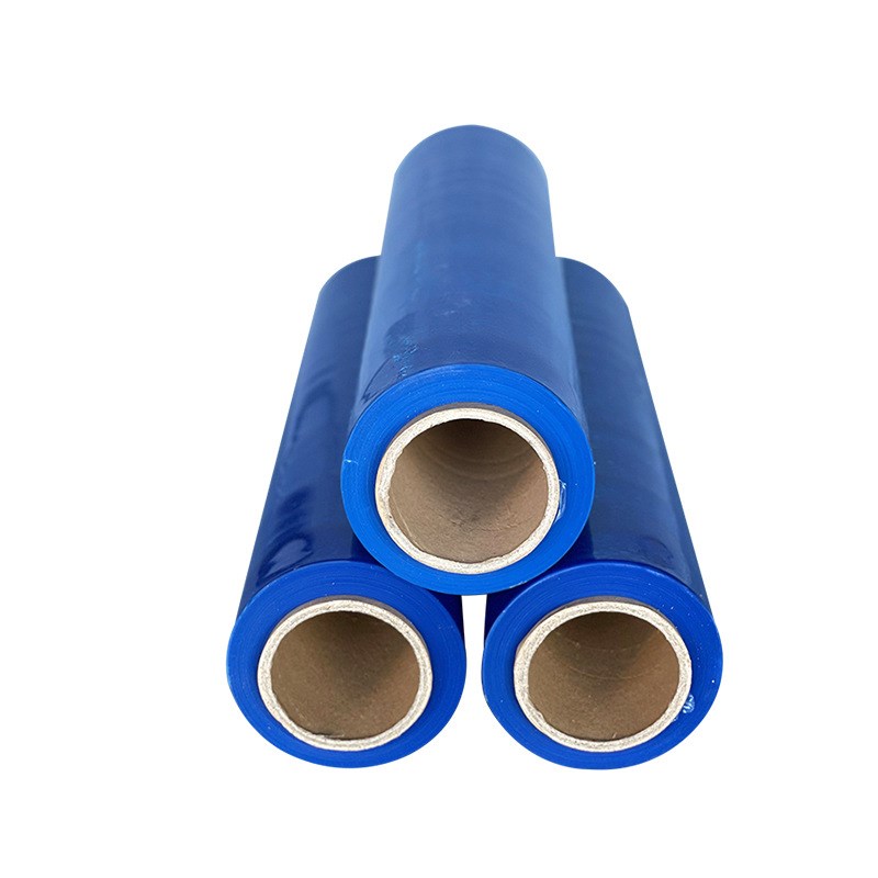 彩色缠绕膜 大卷彩色缠绕膜 蓝色包装膜 工厂拉伸膜