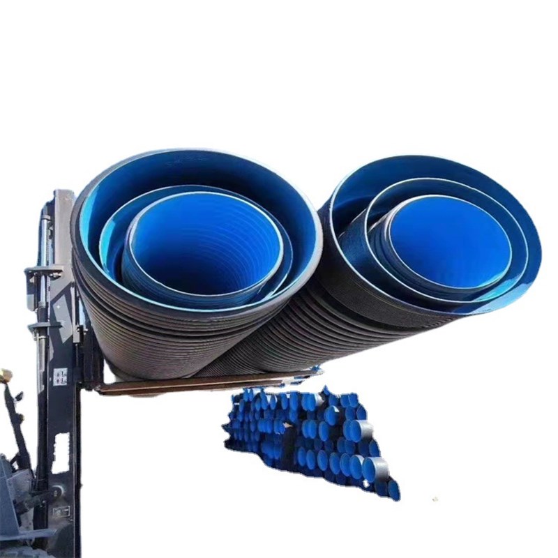 HDPE双壁波纹管,环刚度SN4规格300mm排水管4000牛压力排污管旱厕