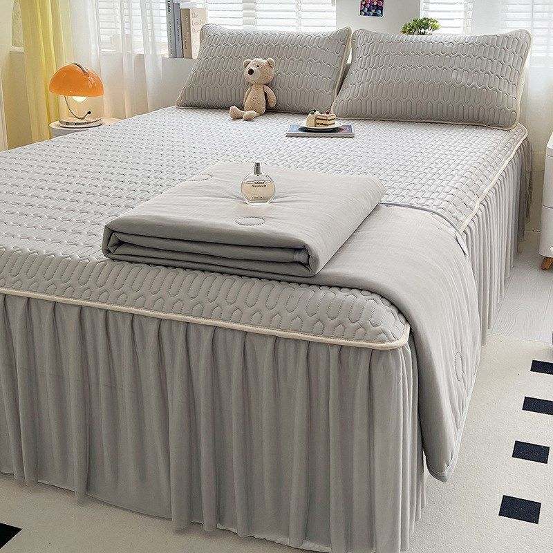 夏季乳胶凉席夏被四件套小清新冰丝空调被软席子三件套夏凉被薄被