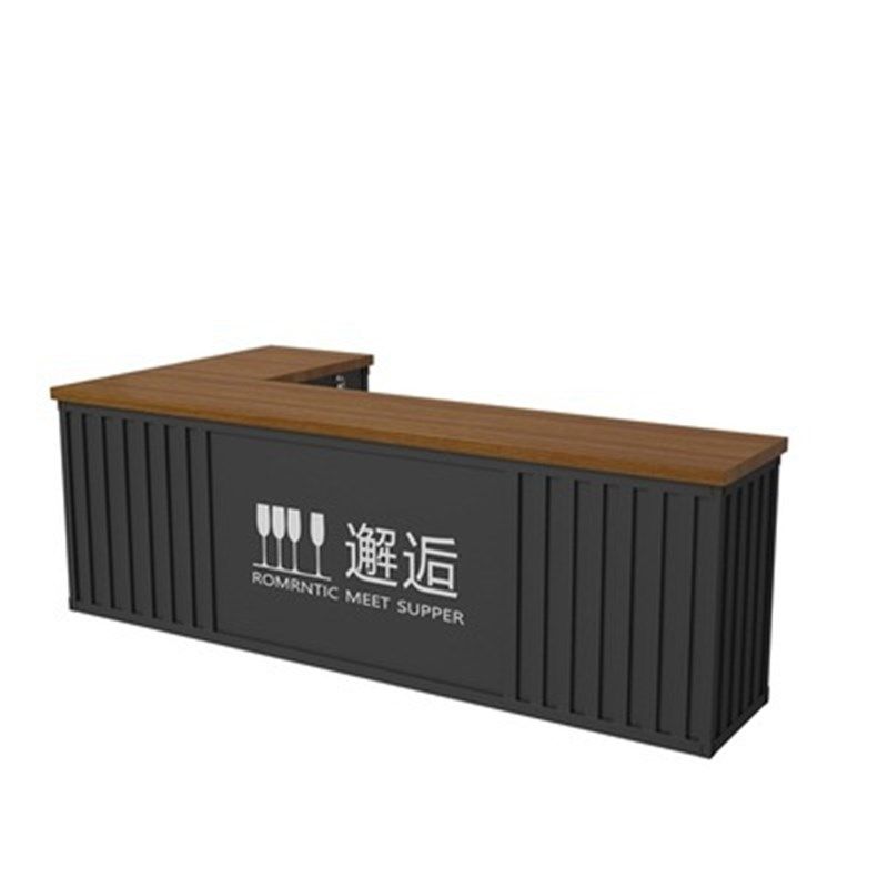 工业风店铺收银台酒吧清吧吧台桌餐厅烧烤店前台健身房接待台转角