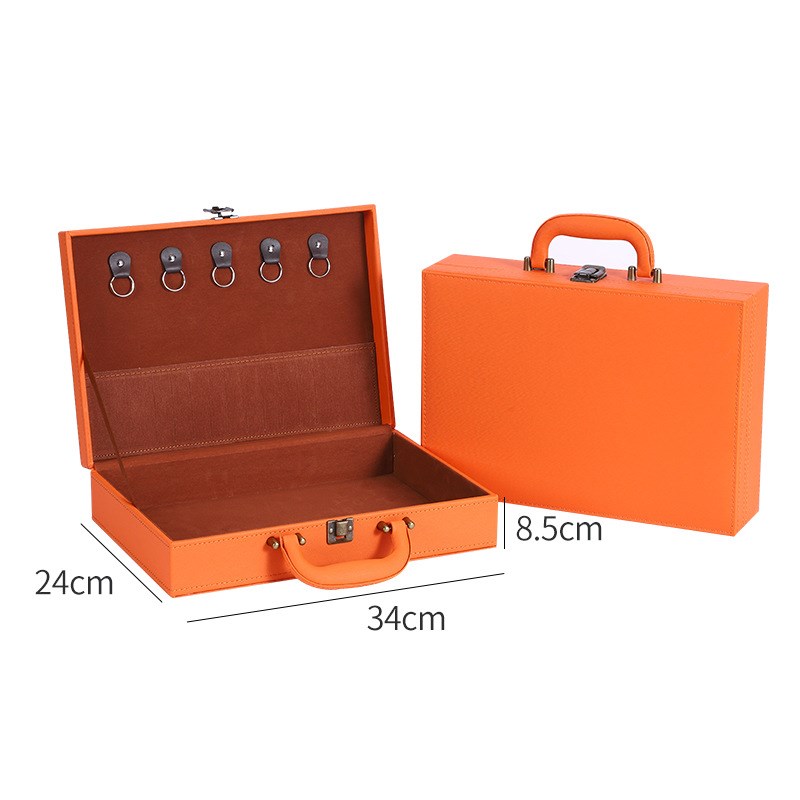 交房盒保单盒礼品包装盒色卡盒皮质交付箱钥匙盒交房箱现货