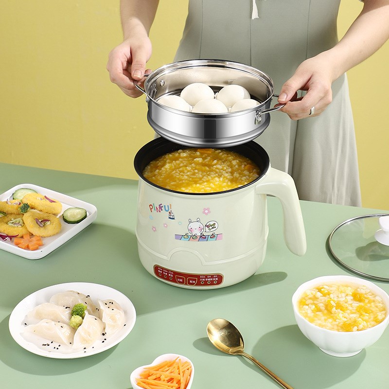 淘气猫多功能不粘智能学生宿舍家用电火锅迷你蒸锅单双人电煮锅