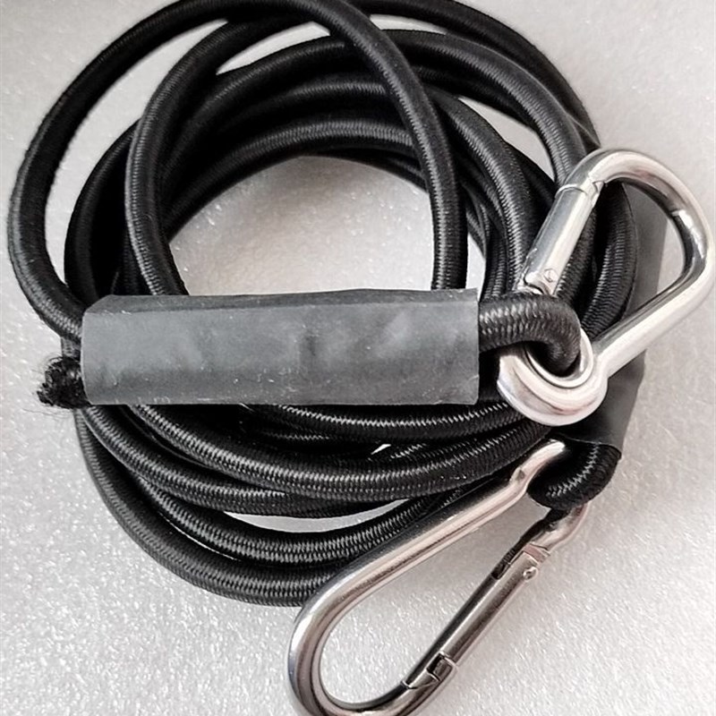 供应户外运动用品皮划艇配件304不锈钢弹簧登山钩  10m弹力绳挂钩