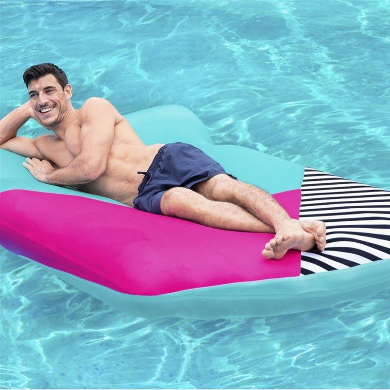 Bestway43305防晒布面浮排布套浮板水上充气床泳池戏水双人躺椅