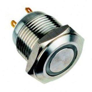 一佳GQ16F-10E/J不锈钢环形带灯金属按钮开关启动复位16mm焊脚